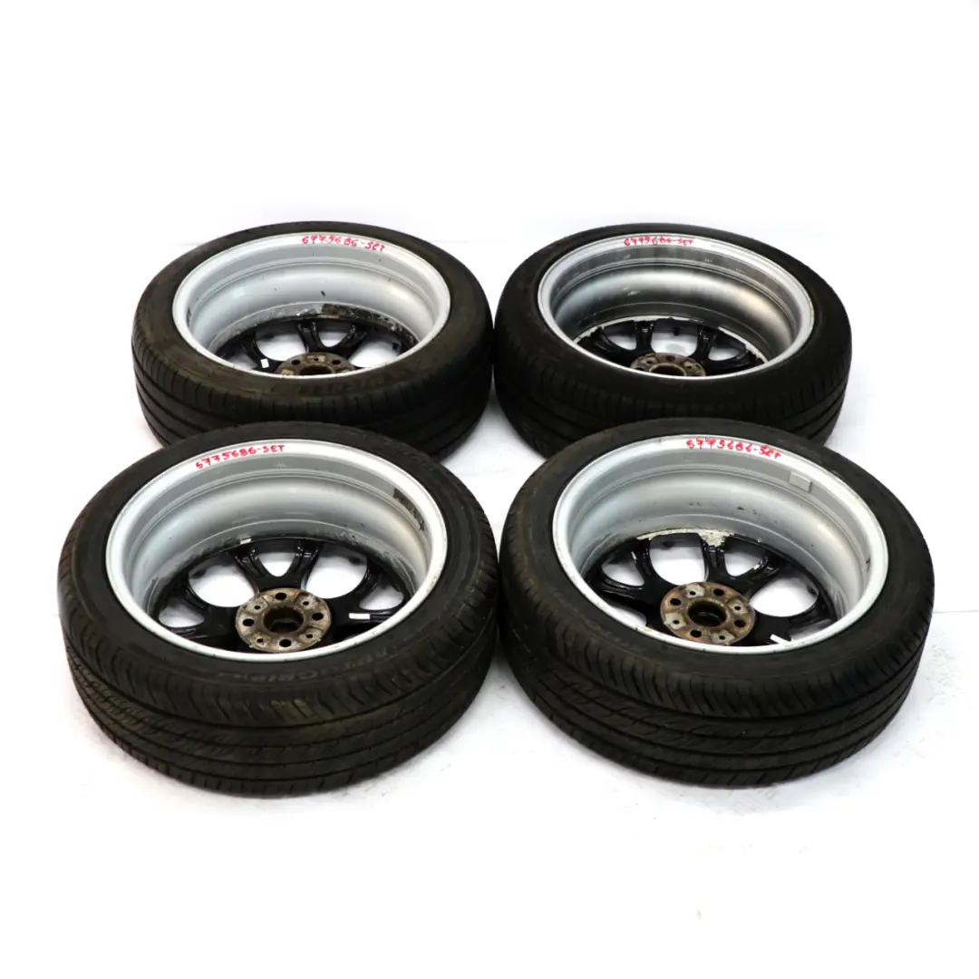 Set Complete 4x Wheel Alloy Rim Tyres 17" 7J Web Cross Spoke 98 to Mini R50 R56 with Part number 6775686 Mini R50 R56 Set Complete 4x Wheel Alloy Rim Tyres 17" 7J Web Cross Spoke 98 - SKU 6775686-SET - Part number 6775686