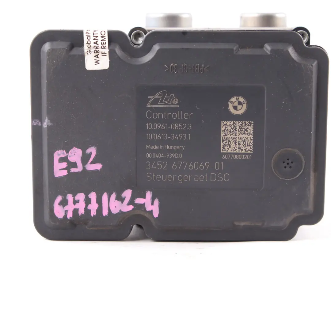 ABS Bomba DSC Unidad frenado hidráulico E81 E87 6776068 6776069 para BMW E90 E91 E92 con número de pieza 6777162 BMW E90 E91 E92 ABS Bomba DSC Unidad frenado hidráulico E81 E87 6776068 6776069 - SKU 6777162-4 - Número de pieza 6777162