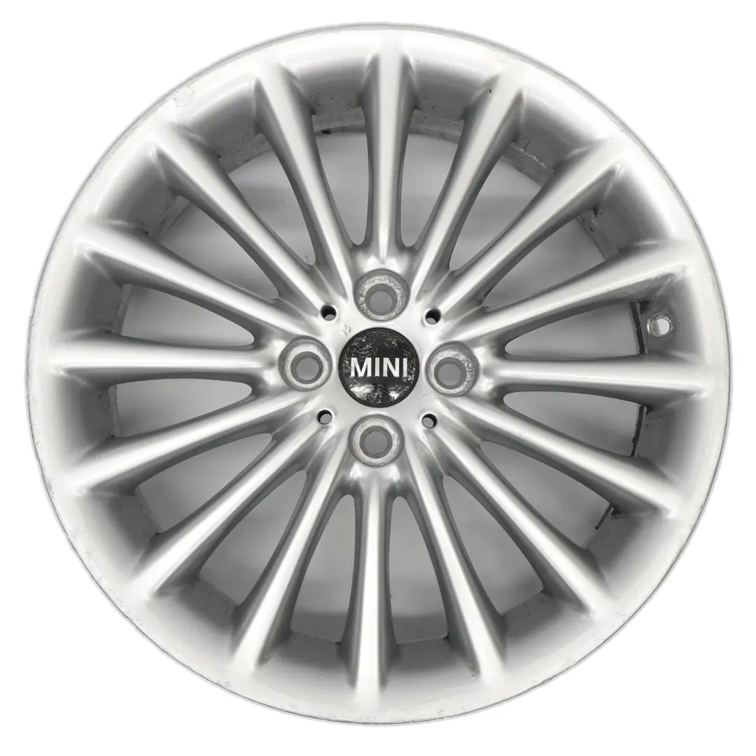 Alloy Rim 17" 7J Multi-Spoke 108 to Mini Cooper R50 R55 R56 R57 Silver Wheel with Part number 6777356 Mini Cooper R50 R55 R56 R57 Silver Wheel Alloy Rim 17" 7J Multi-Spoke 108 - SKU 6777356-2 - Part number 6777356