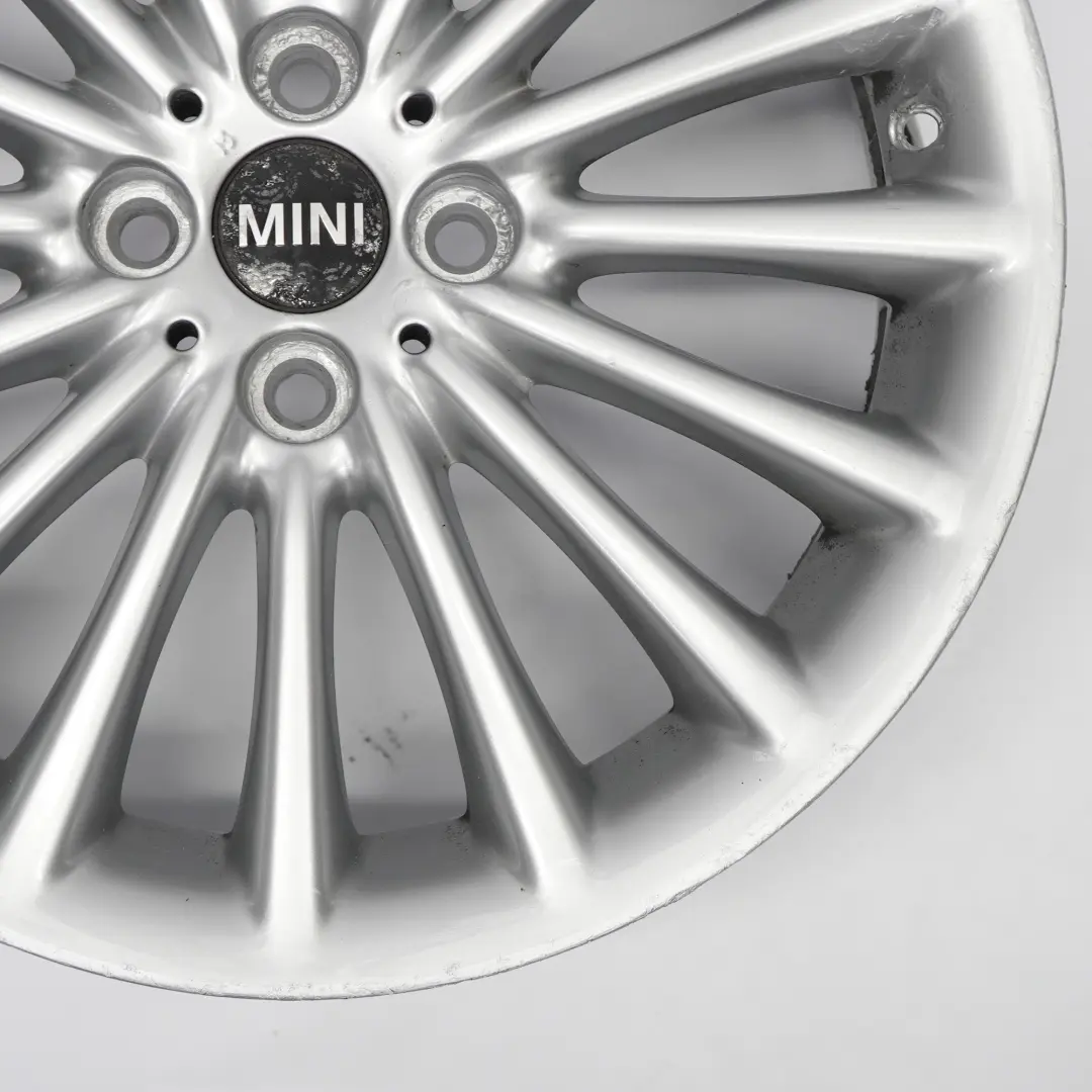 Alloy Rim 17" 7J Multi-Spoke 108 to Mini Cooper R50 R55 R56 R57 Silver Wheel with Part number 6777356 Mini Cooper R50 R55 R56 R57 Silver Wheel Alloy Rim 17" 7J Multi-Spoke 108 - SKU 6777356-2 - Part number 6777356