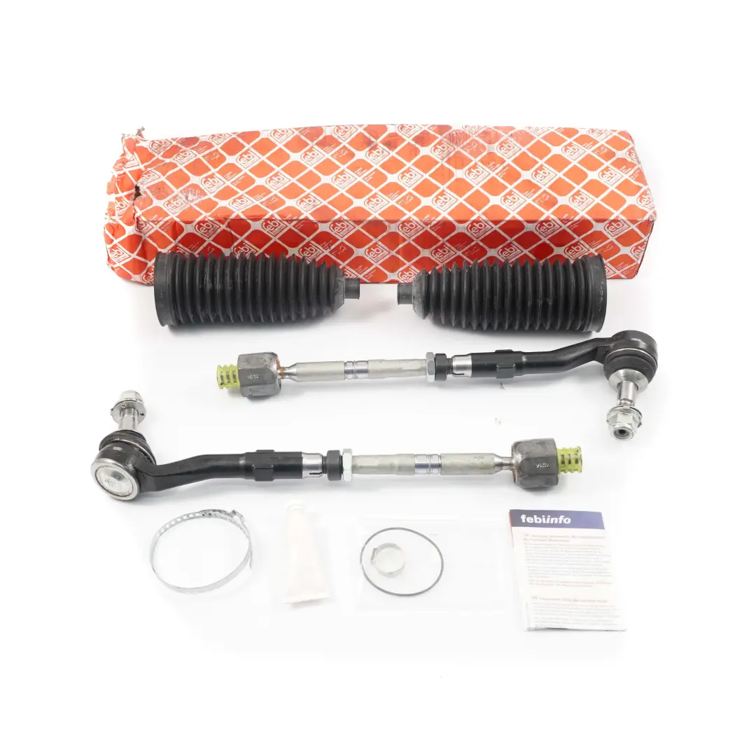 Tie Rod Front Axle Joint Left Right N/O/S Febi Pair Set to BMW E60 E61 E63 with Part number 6777479 BMW E60 E61 E63 Tie Rod Front Axle Joint Left Right N/O/S Febi Pair Set - SKU 6777479-1 - Part number 6777479