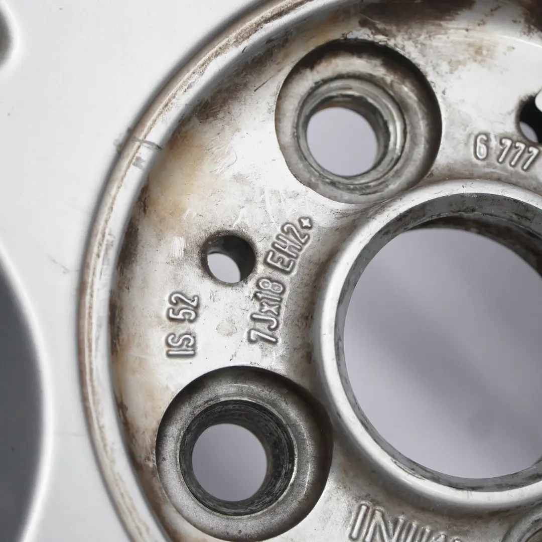 Alloy Rim 18" 7J ET:52 JCW Star Spoke R95 to Mini R50 R53 R56 Silver Wheel with Part number 6777972 Mini R50 R53 R56 Silver Wheel Alloy Rim 18" 7J ET:52 JCW Star Spoke R95 - SKU 6777972-1 - Part number 6777972