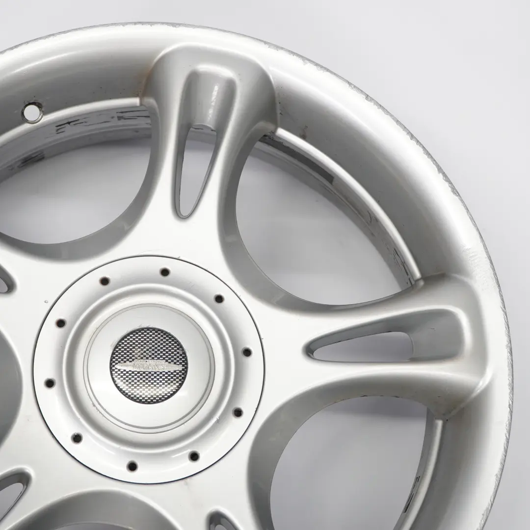 Alloy Rim 18" 7J ET:52 JCW Star Spoke R95 to Mini R50 R53 R56 Silver Wheel with Part number 6777972 Mini R50 R53 R56 Silver Wheel Alloy Rim 18" 7J ET:52 JCW Star Spoke R95 - SKU 6777972-3 - Part number 6777972