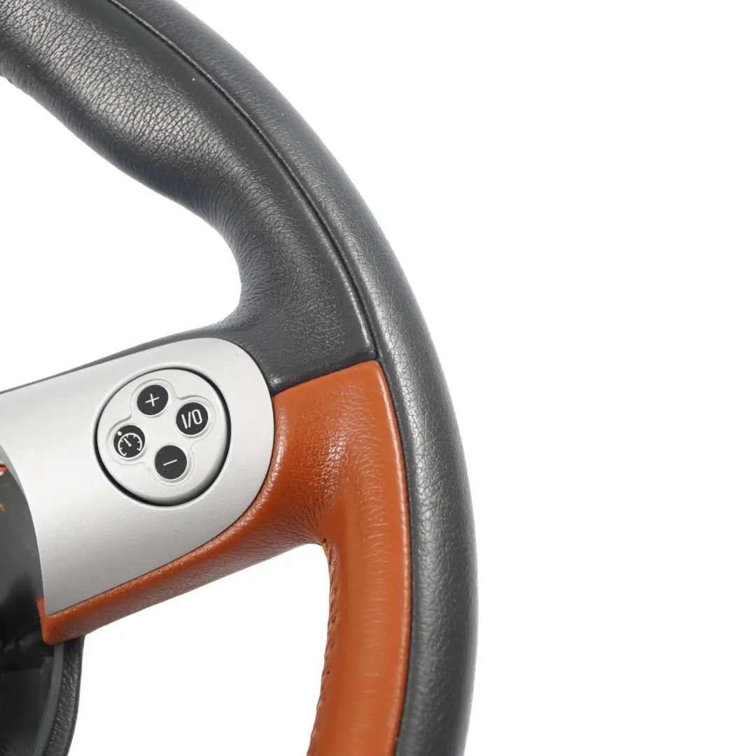 Steering Wheel Mini Cooper R50 Black / Brown Leather Mulifunction to Sport with Part number 6778149 Sport Steering Wheel Mini Cooper R50 Black / Brown Leather Mulifunction - SKU 6778149 - Part number 6778149