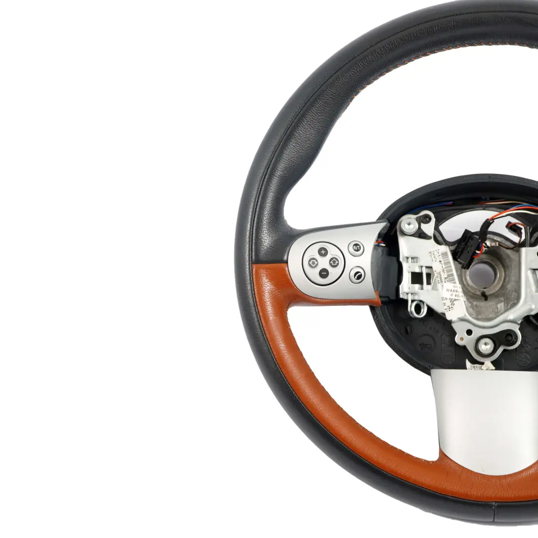 Sport Steering Wheel Mini Cooper R50 Black / Brown Leather Mulifunction - SKU 6778149 - Part number 6778149