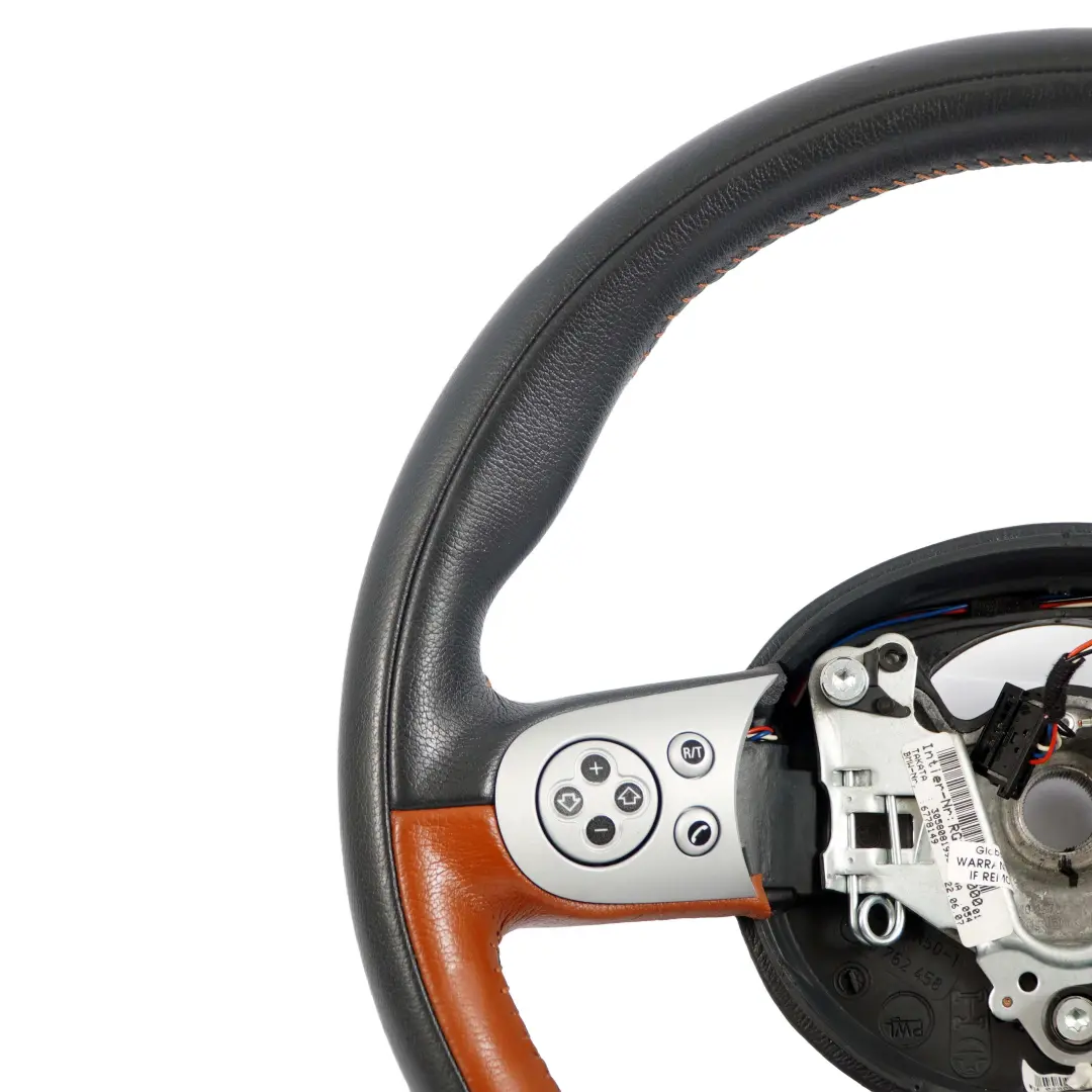 Sport Steering Wheel Mini Cooper R50 Black / Brown Leather Mulifunction - SKU 6778149 - Part number 6778149