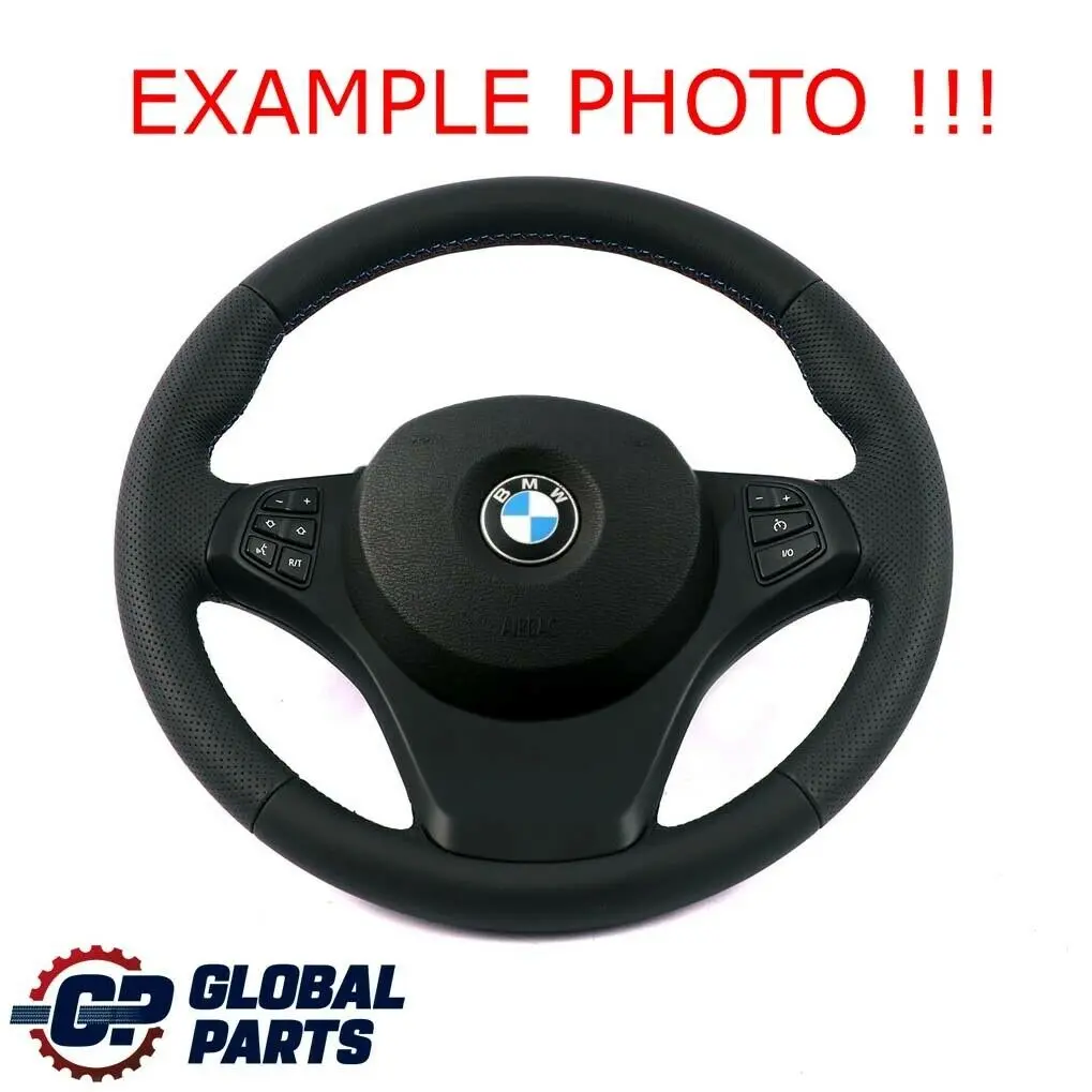 Leather Sport Steering Wheel M-tricoloured to BMW X3 E83 X5 E53 NEW Black with Part number 6778404 BMW X3 E83 X5 E53 NEW Black Leather Sport Steering Wheel M-tricoloured - SKU 6778404 - Part number 6778404