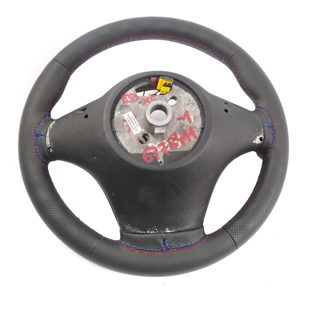 Heated NEW Black Leather Sport Steering Wheel M-tricoloured to BMW X3 E83 X5 E53 with Part number 6778411 BMW X3 E83 X5 E53 Heated NEW Black Leather Sport Steering Wheel M-tricoloured - SKU 6778411-1 - Part number 6778411