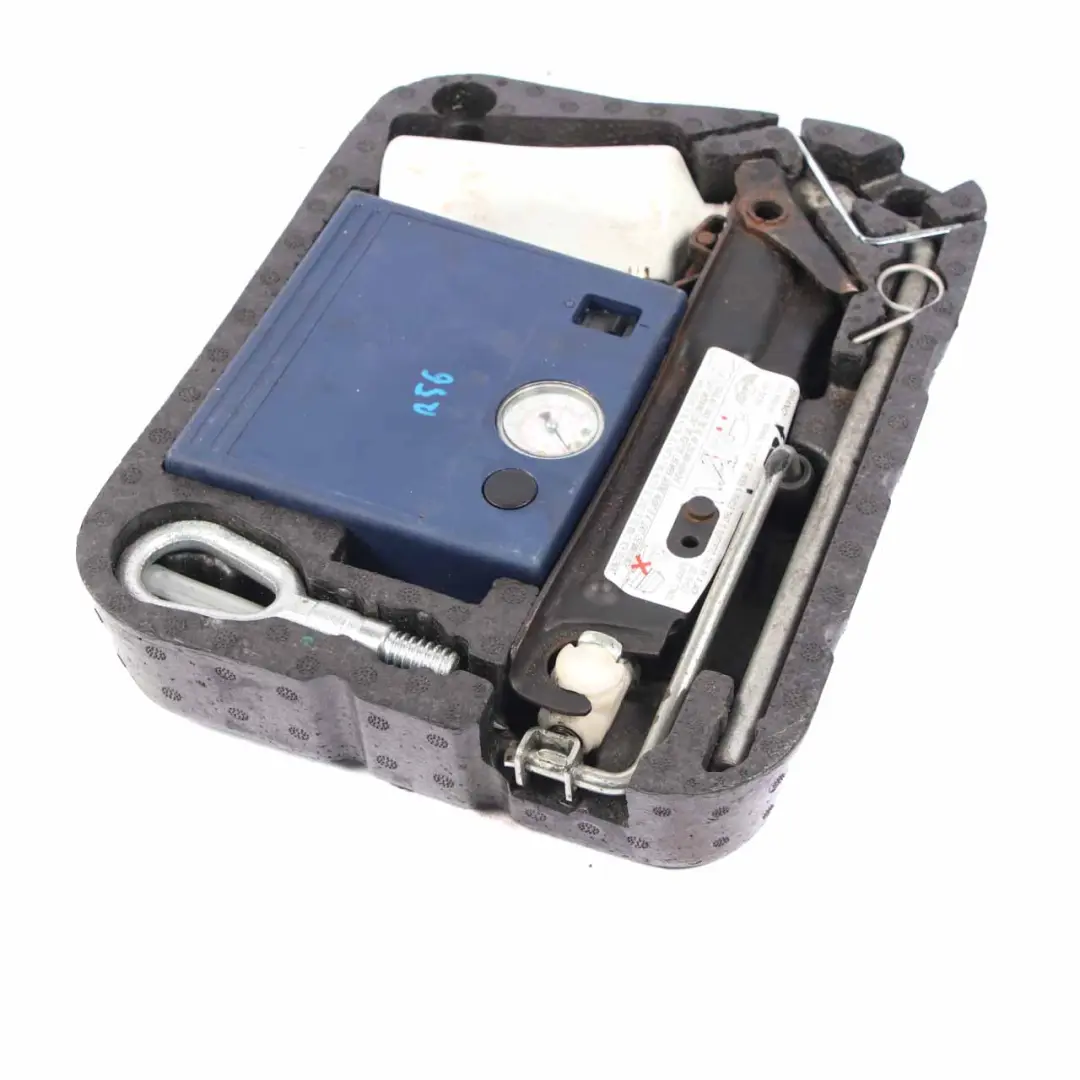 Service Kit Mini Cooper One R56 R57 Tool Lifting Jack Tyre Sealant Storage to with Part number 6778554 Service Kit Mini Cooper One R56 R57 Tool Lifting Jack Tyre Sealant Storage - SKU 6778554-5 - Part number 6778554