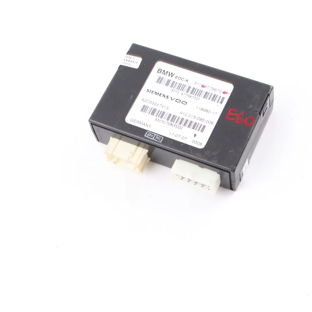 EDC-K Control Unit Module ECU Rear Suspension to BMW E60 M5 E63 M6 E65 with Part number 6779672 BMW E60 M5 E63 M6 E65 EDC-K Control Unit Module ECU Rear Suspension - SKU 6779672 - Part number 6779672