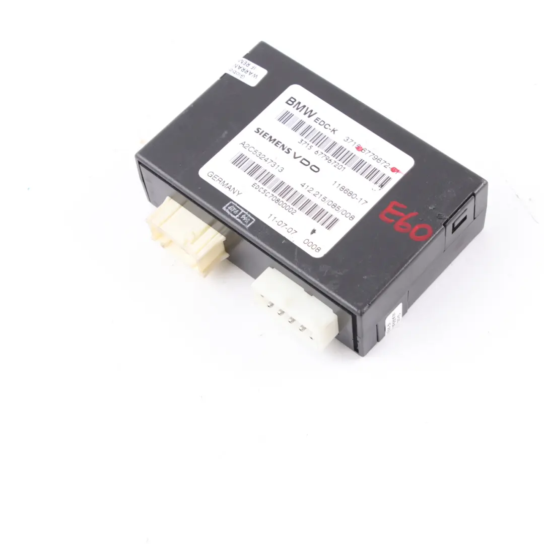 EDC-K Control Unit Module ECU Rear Suspension to BMW E60 M5 E63 M6 E65 with Part number 6779672 BMW E60 M5 E63 M6 E65 EDC-K Control Unit Module ECU Rear Suspension - SKU 6779672 - Part number 6779672
