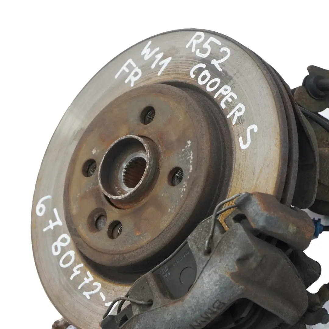  Buje Rueda Mini R52 Cooper W11 Delantero Derecho Suspension Pata de Freno Disco - SKU 6780472-1 - Número de pieza 6780472