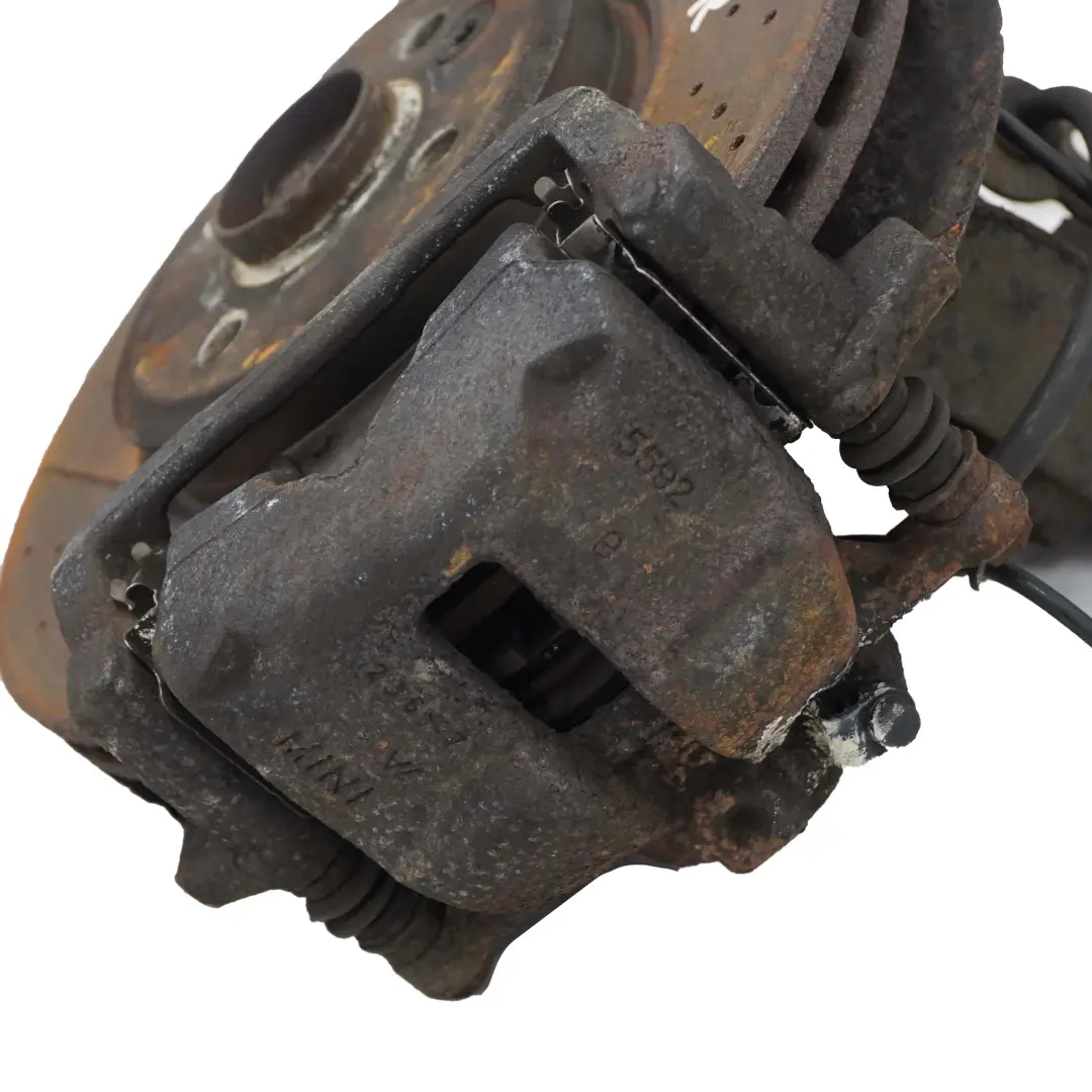 Delantero Derecho Suspension Pierna Resorte Strut Freno Perforado para Mini R56 con número de pieza 6782210 Mini R56 Delantero Derecho Suspension Pierna Resorte Strut Freno Perforado - SKU 6782210-3 - Número de pieza 6782210