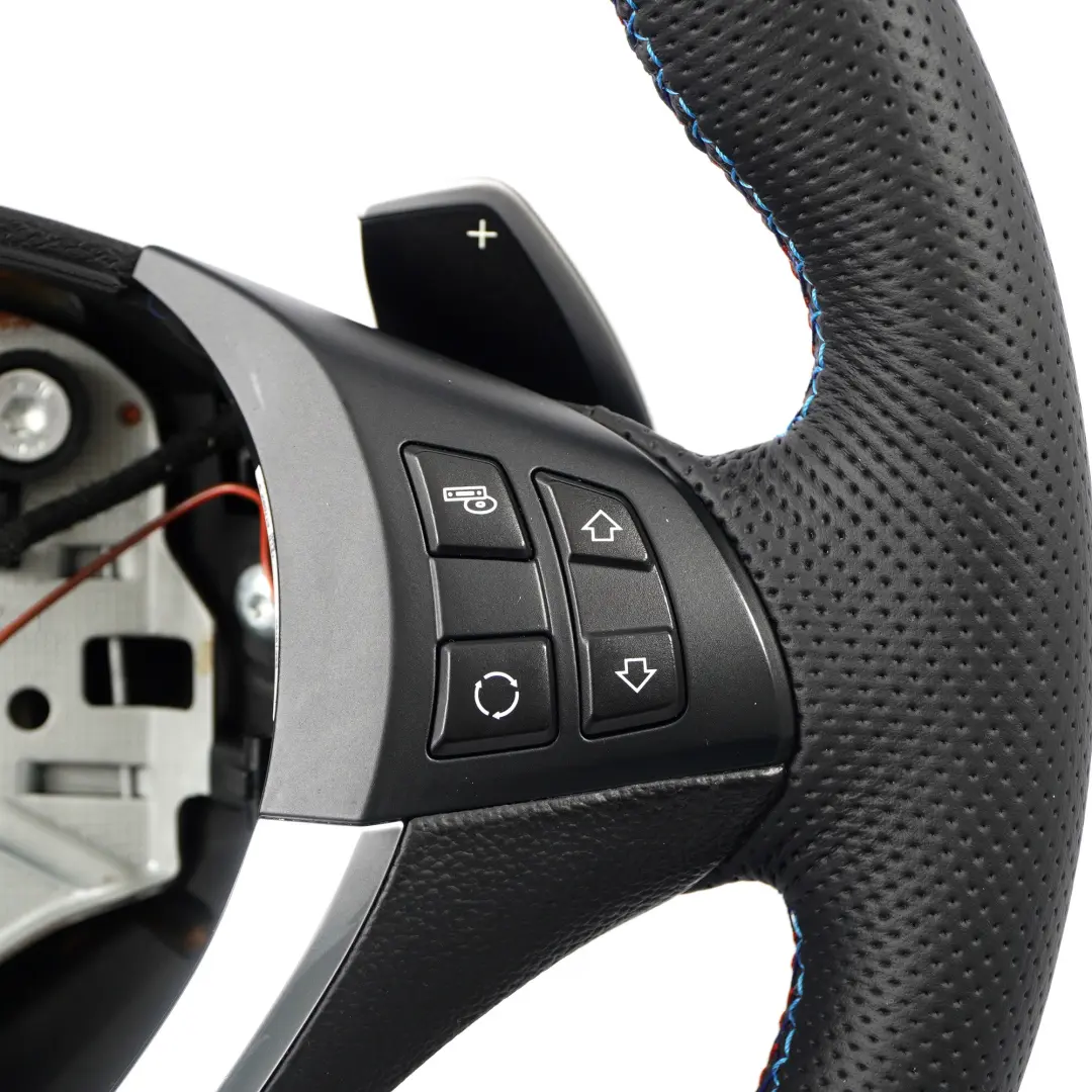 Leather Sport Steering Wheel Paddle Shift BMW X5 E70 LCI X6 E71 NEW Black - SKU 6782805-2 - Part number 6782805