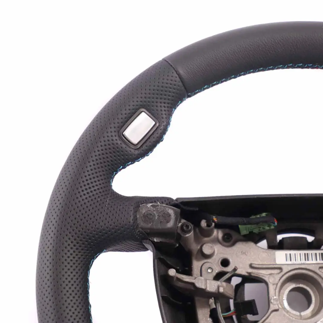 BMW 7 Series E65 NEW Black Leather Steering Wheel Black M Tricoloured Threads - SKU 6783500-1 - Part number 6783500