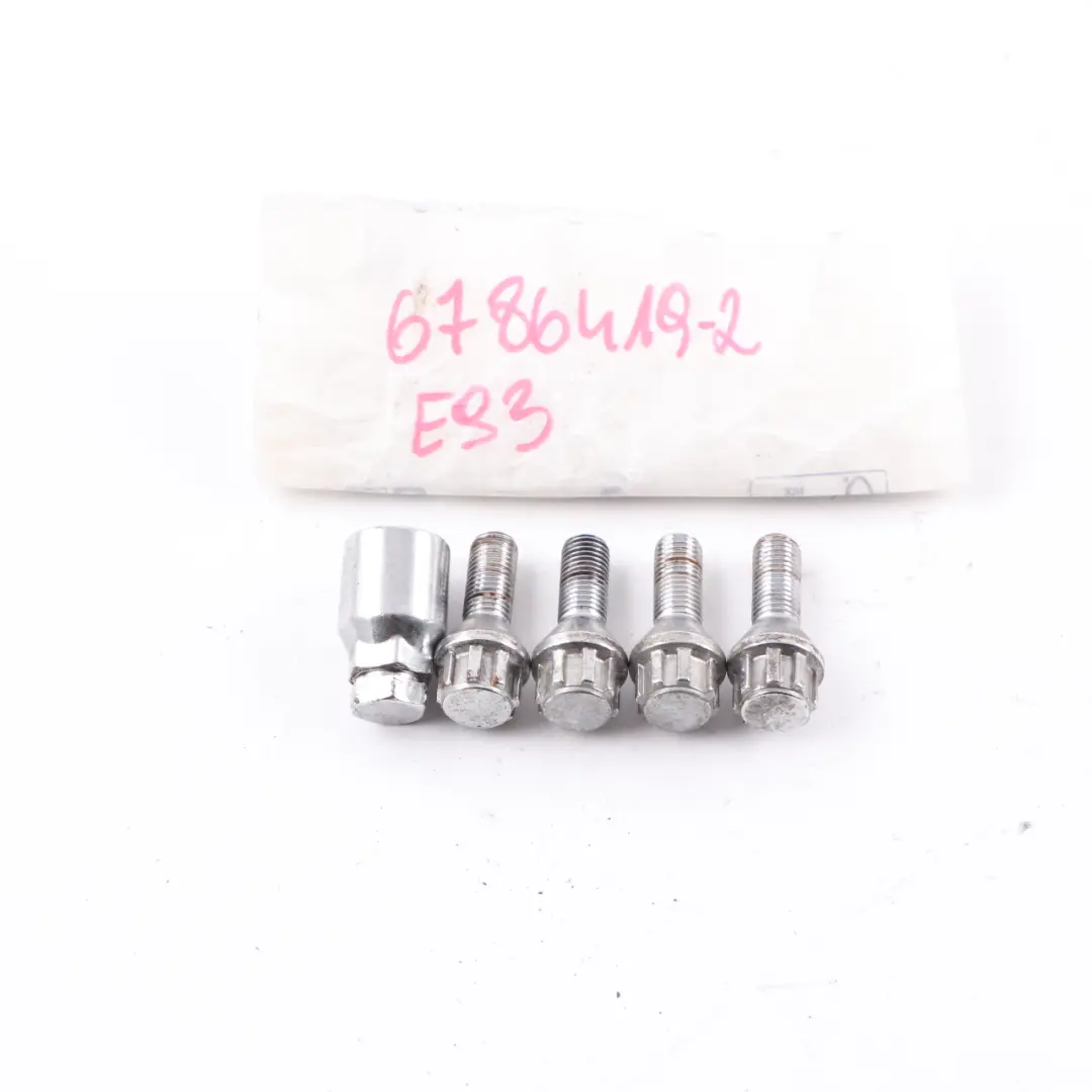 Set Locking Wheel Bolt Locks Security Nut to BMW E46 E60 E61 E81 E82 E87 E90 E91 with Part number 6786419 BMW E46 E60 E61 E81 E82 E87 E90 E91 Set Locking Wheel Bolt Locks Security Nut - SKU 6786419-2 - Part number 6786419