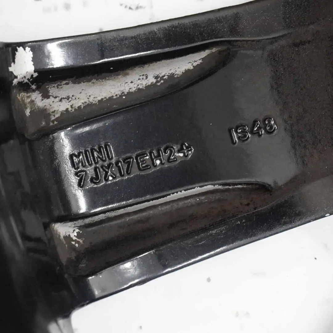 llanta de aleación negro mate 17 "7J Crown Spoke 104 para Mini Cooper R50 R55 R56 con número de pieza 6787237 Mini Cooper R50 R55 R56 llanta de aleación negro mate 17 "7J Crown Spoke 104 - SKU 6787237-4 - Número de pieza 6787237