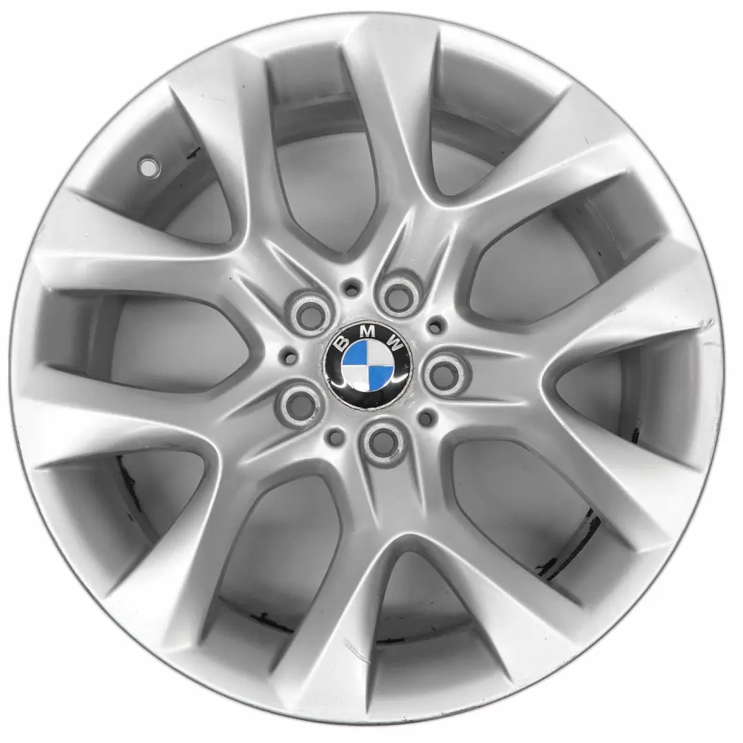 Silberne Leichtmetallfelge 19" ET:48 9J Sternspeiche 334 für BMW E70 mit Teilenummer 6788007 BMW E70 Silberne Leichtmetallfelge 19" ET:48 9J Sternspeiche 334 - SKU 6788007-1 - Teilenummer 6788007