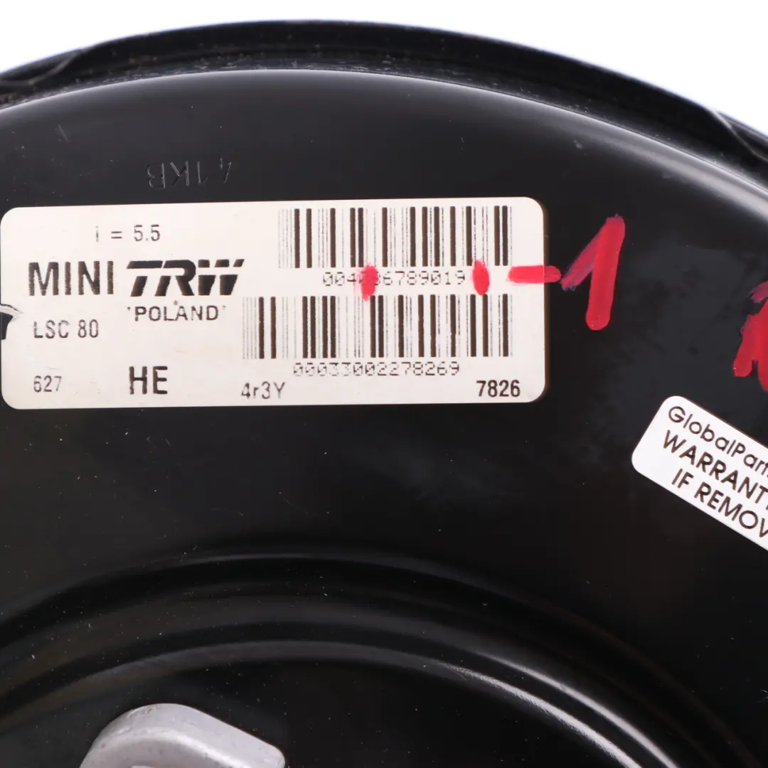 Brake Servo Unit Master Cylinder to Mini Cooper R55 R56 R57 R60 with Part number 6789019 Mini Cooper R55 R56 R57 R60 Brake Servo Unit Master Cylinder - SKU 6789019-1 - Part number 6789019