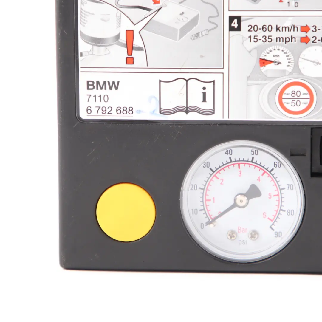 Mobility System Tyre Compressor to BMW 1 3 5 Series E60 E81 E90 F10 F11 with Part number 6792688 BMW 1 3 5 Series E60 E81 E90 F10 F11 Mobility System Tyre Compressor - SKU 6792688 - Part number 6792688