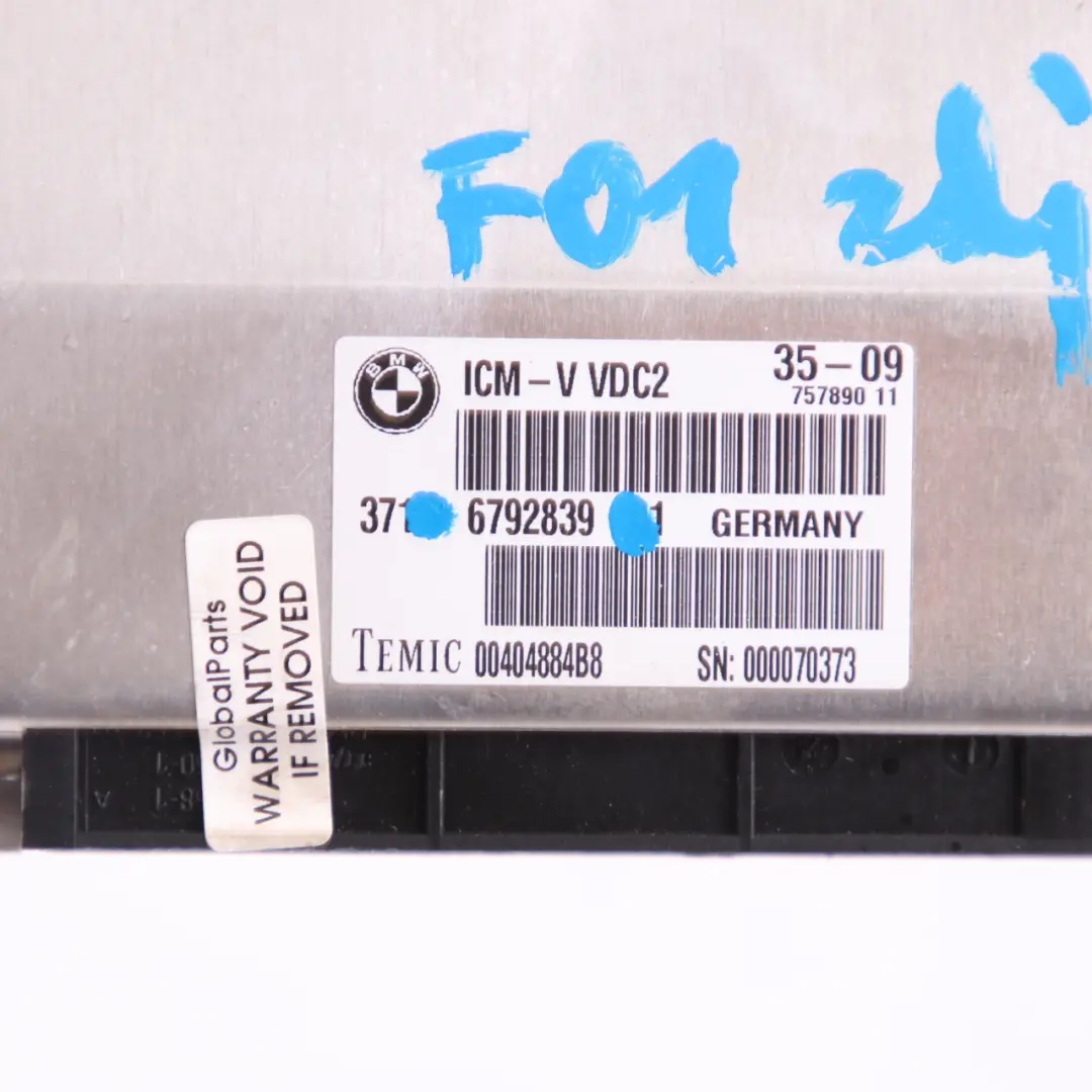 VDC Module BMW F07 F10 F11 F12 Rear Suspension Level Control Unit to with Part number 6792839 VDC Module BMW F07 F10 F11 F12 Rear Suspension Level Control Unit - SKU 6792839 - Part number 6792839