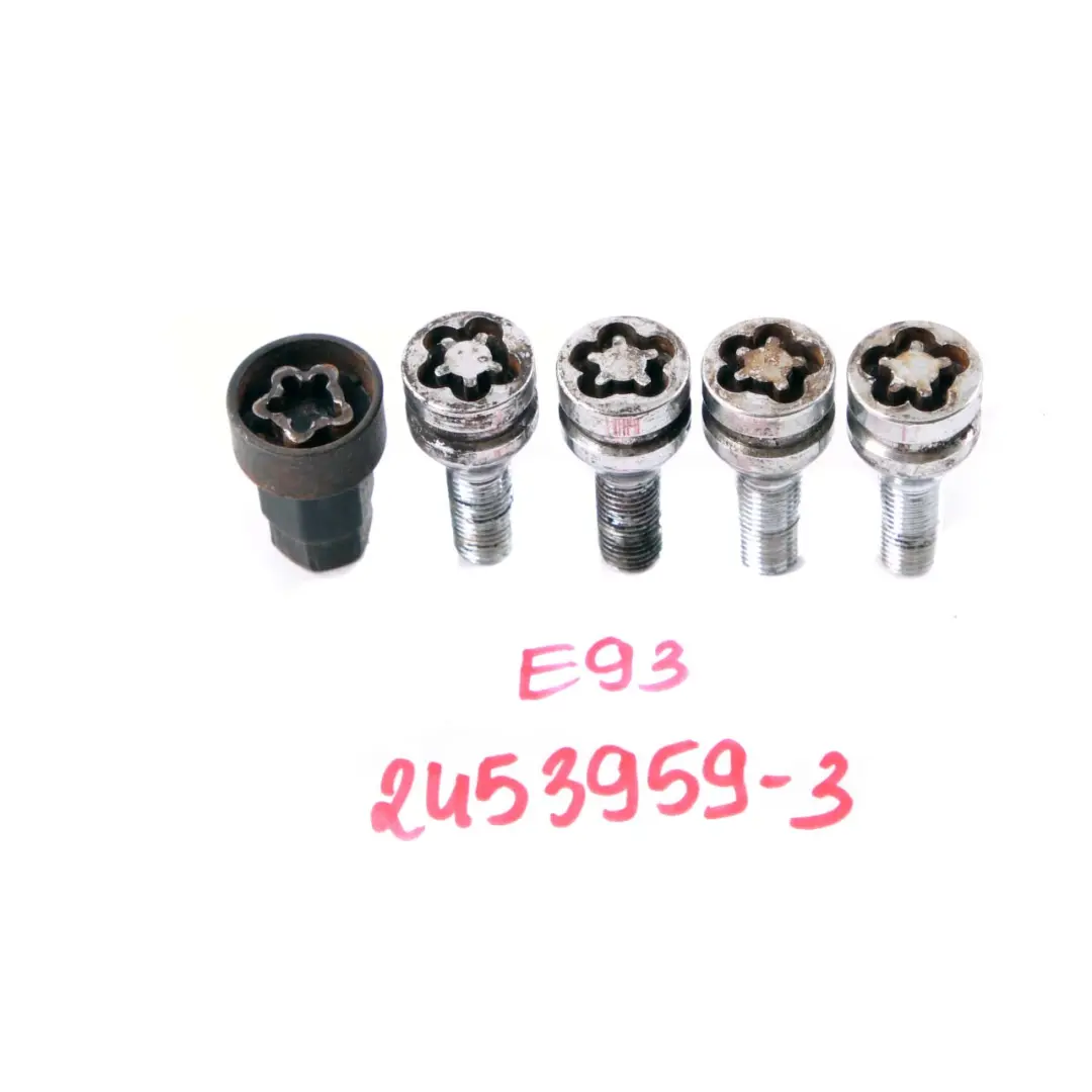 BMW E60 E61 E81 E87 E90 3 Wheel Bolt Black Thread Nut With Key 6792849 - SKU 6792849-3 - Part number 2453959
