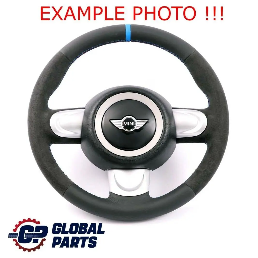 Mini Cooper R56 R60 NUOVA Pelle Nera / Alcantara Volante Sportivo a Tre Raggi