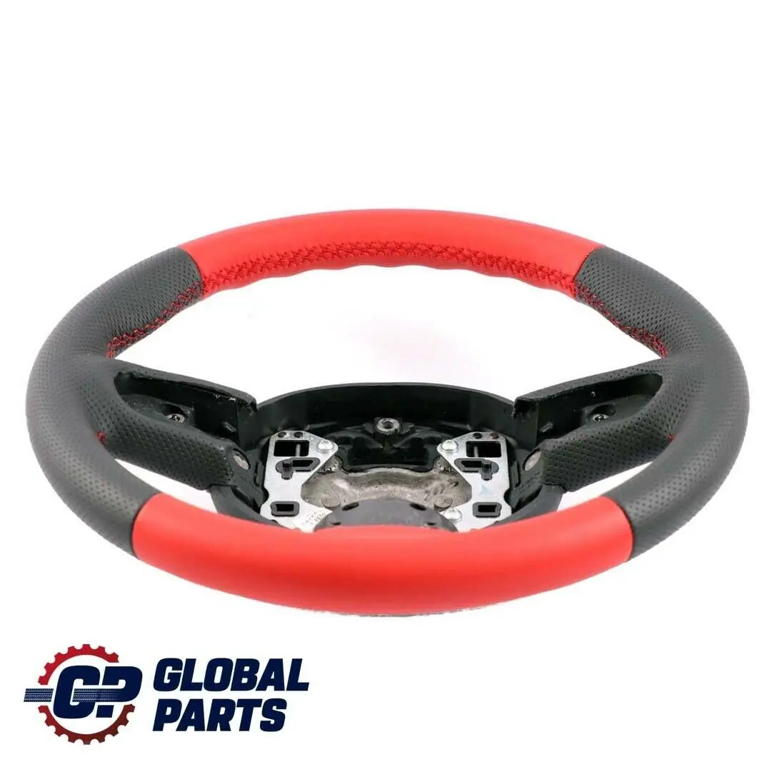 NUEVO volante deportivo De cuero rojo 3 radios para Mini Cooper One R55 R56 R57 R60 con número de pieza 6794624 Mini Cooper One R55 R56 R57 R60 NUEVO volante deportivo De cuero rojo 3 radios - SKU 6794624 - Número de pieza 6794624