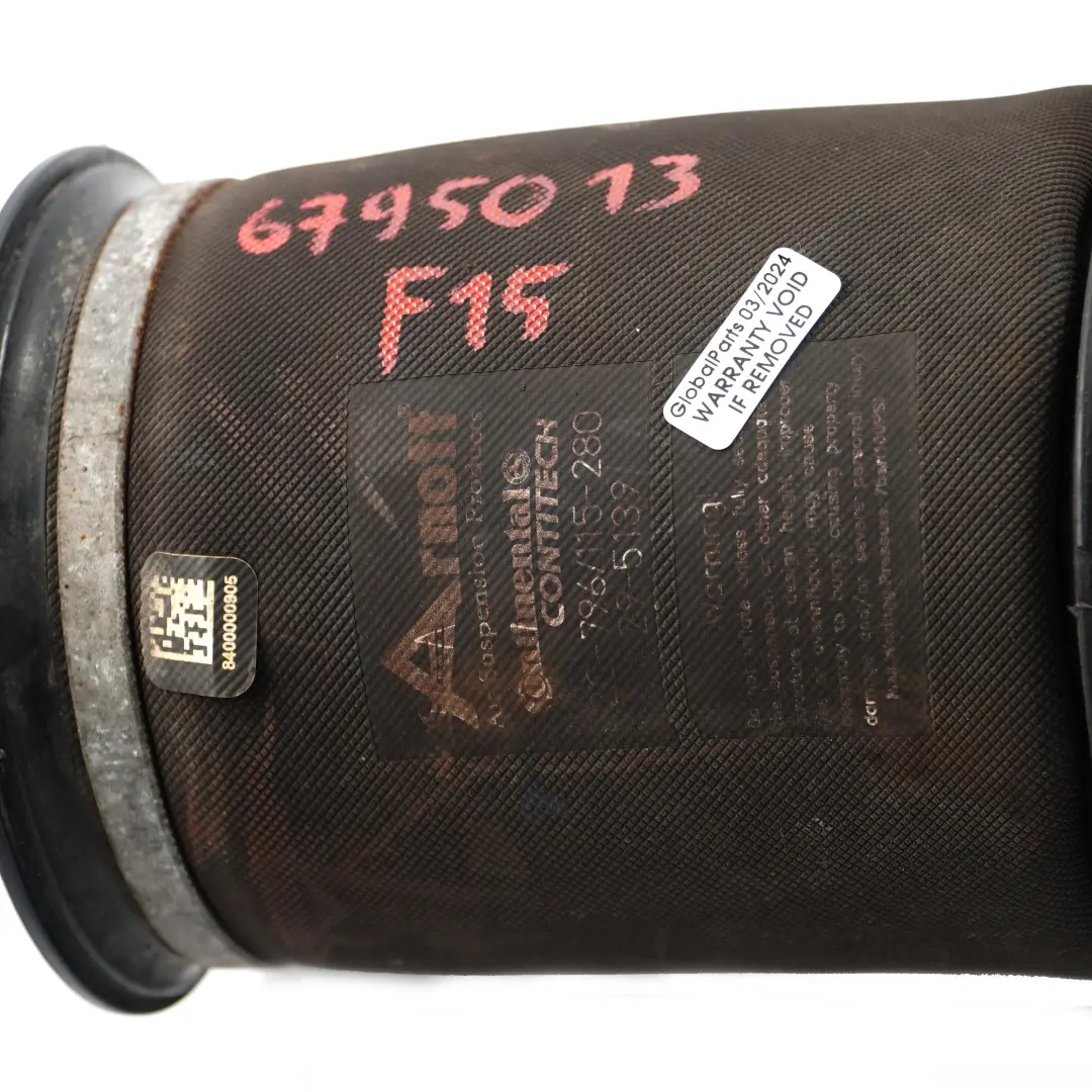 Pneumatic Air Spring Suspension Bag Absorber to BMW X5 F15 Rear with Part number 6795013 BMW X5 F15 Rear Pneumatic Air Spring Suspension Bag Absorber - SKU 6795013 - Part number 6795013