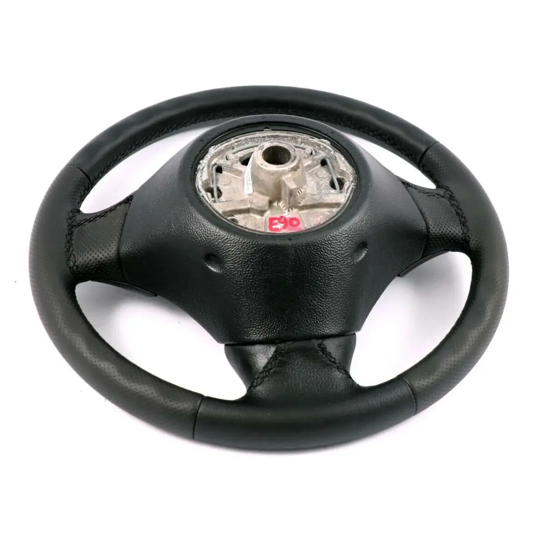 Leather M-Sport Look Steering Wheel Black Threads to BMW X1 E84 E90 E91 NEW Black with Part number 6795568 BMW X1 E84 E90 E91 NEW Black Leather M-Sport Look Steering Wheel Black Threads - SKU 6795568-2 - Part number 6795568