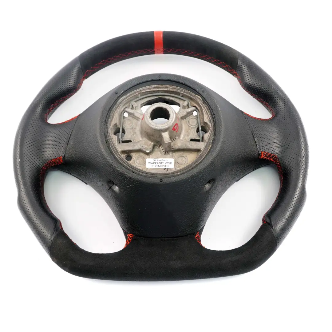 Leather / Alcantara Sport Look Steering Wheel Red Threads to BMW E90 E91 Black with Part number 6795568 BMW E90 E91 Black Leather / Alcantara Sport Look Steering Wheel Red Threads - SKU 6795568-6 - Part number 6795568