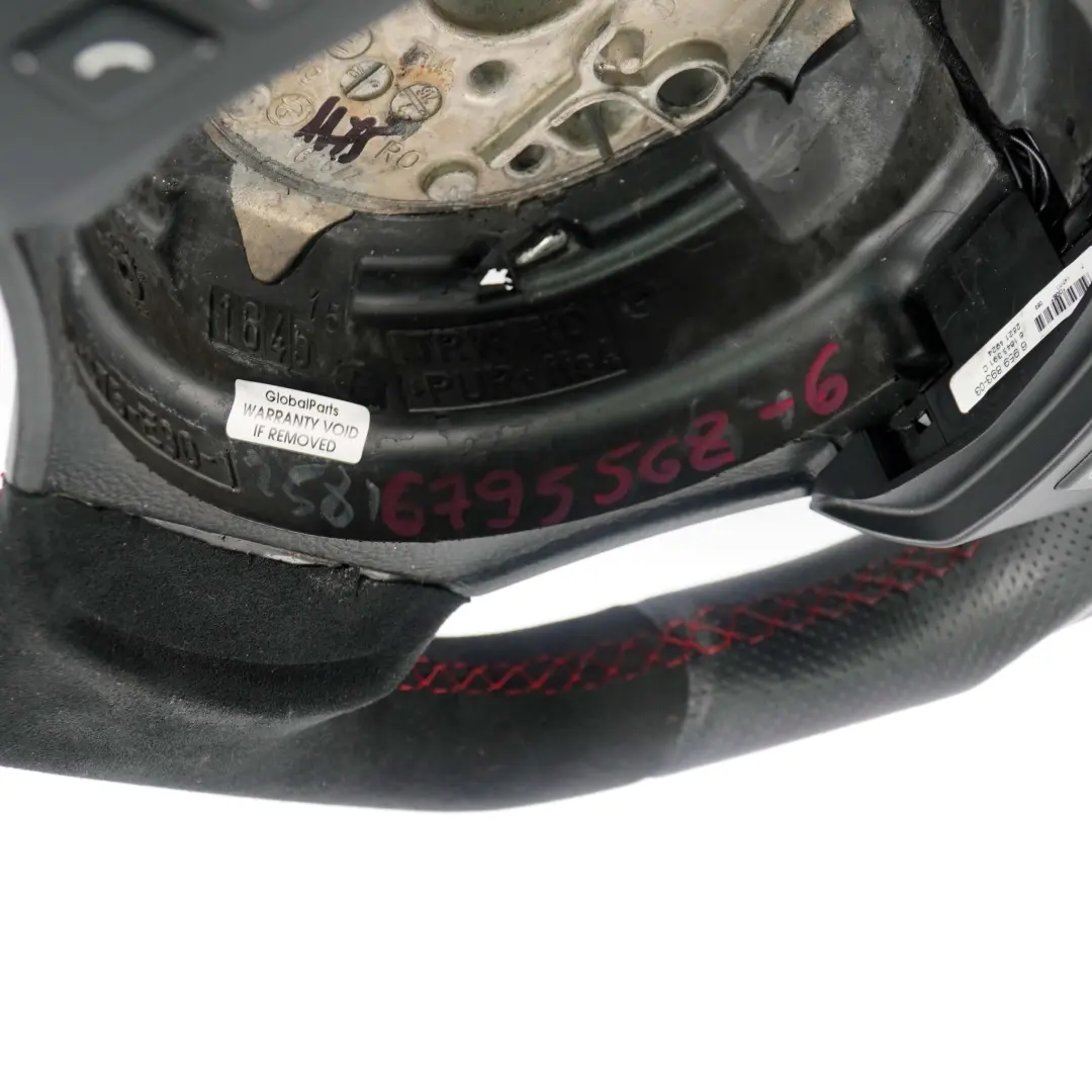 Leather / Alcantara Sport Look Steering Wheel Red Threads to BMW E90 E91 Black with Part number 6795568 BMW E90 E91 Black Leather / Alcantara Sport Look Steering Wheel Red Threads - SKU 6795568-6 - Part number 6795568
