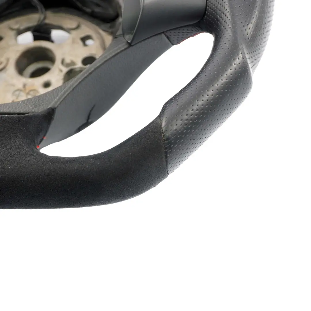Leather / Alcantara Sport Look Steering Wheel Red Threads to BMW E90 E91 Black with Part number 6795568 BMW E90 E91 Black Leather / Alcantara Sport Look Steering Wheel Red Threads - SKU 6795568-6 - Part number 6795568