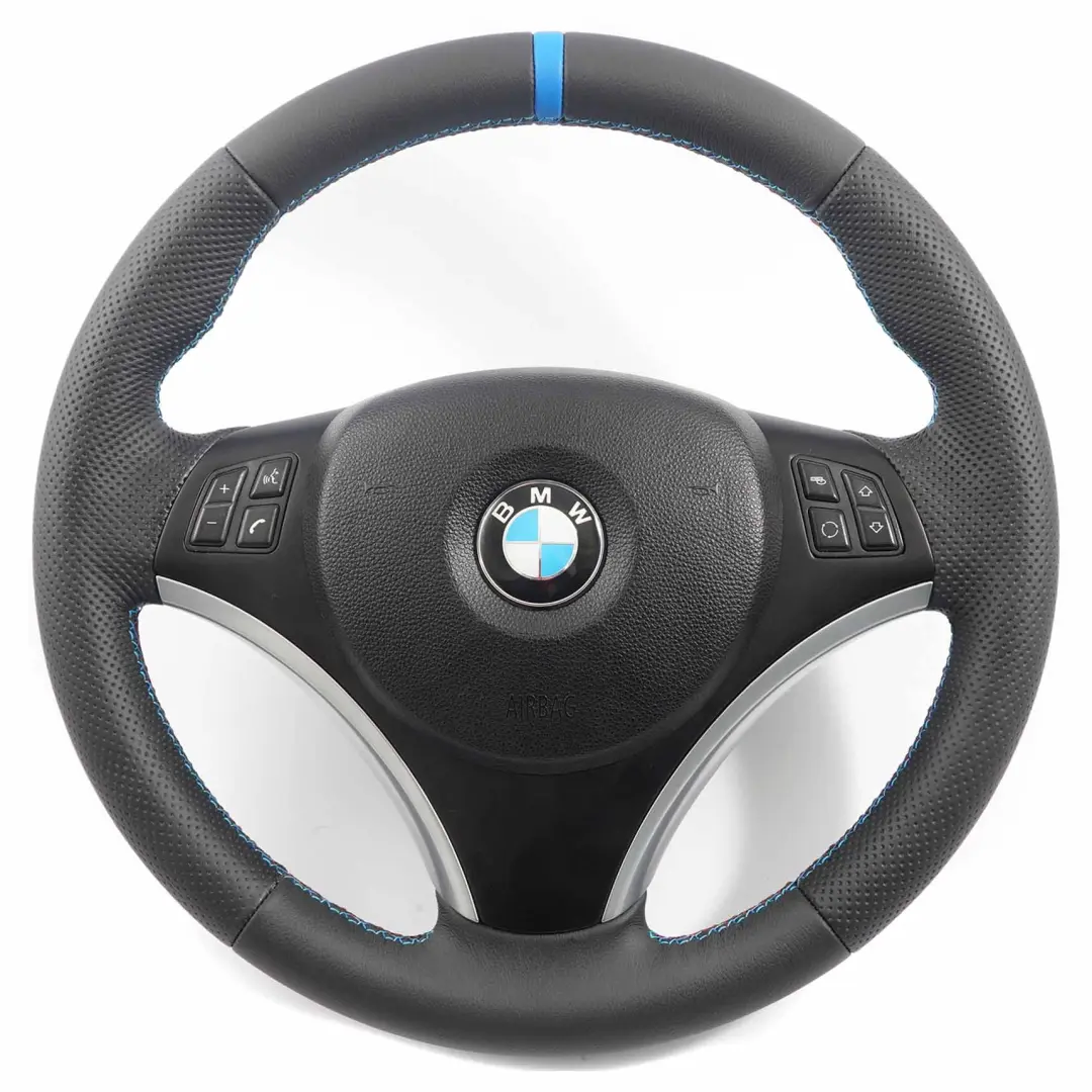 BMW E81 E87 E90 E91 E92 Volant avec NEUF Noir Cuir, M-Sport stylise Airbag - SKU 6795570-15-SET - Numéro de pièce 6795570