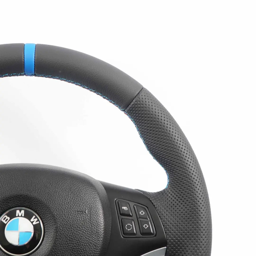 Leather M Sport Look Steering Wheel Trim to BMW E81 E82 E87 E90 E91 E92 NEW Black with Part number 6795570 BMW E81 E82 E87 E90 E91 E92 NEW Black Leather M Sport Look Steering Wheel Trim - SKU 6795570-15-SET - Part number 6795570