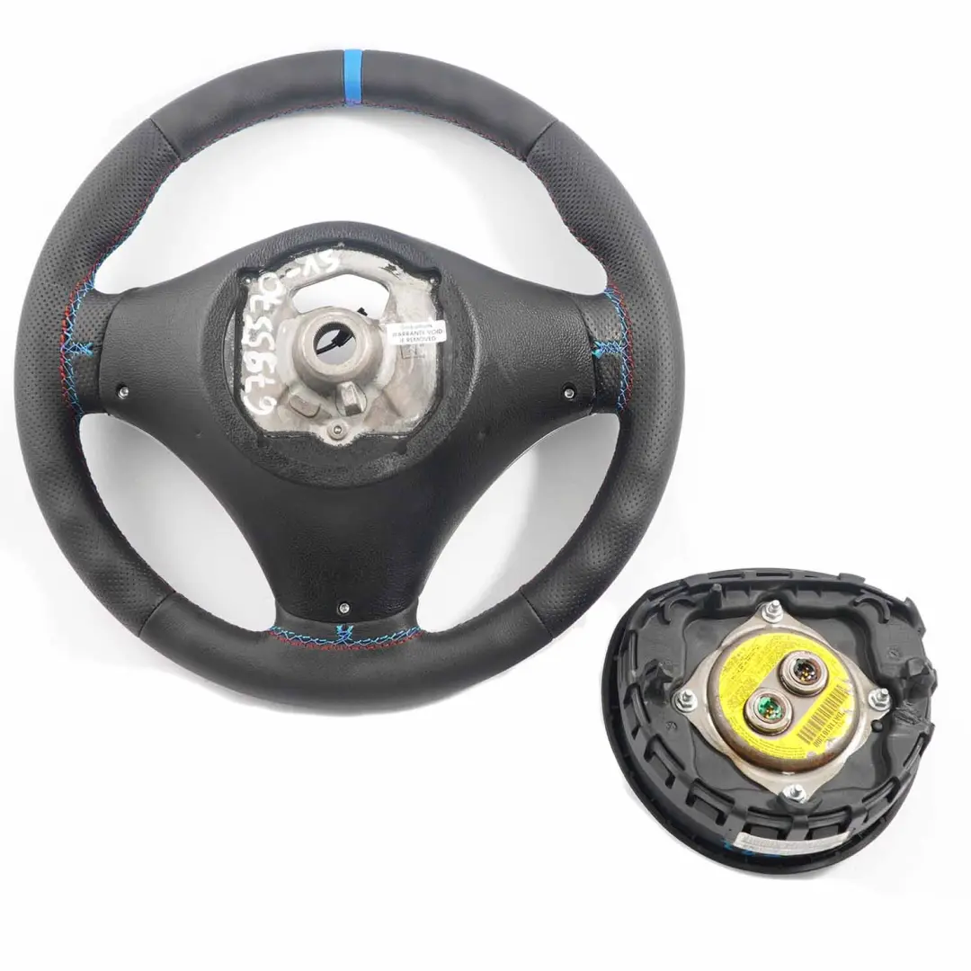 BMW E81 E87 E90 E91 E92 Volant avec NEUF Noir Cuir, M-Sport stylise Airbag - SKU 6795570-15-SET - Numéro de pièce 6795570