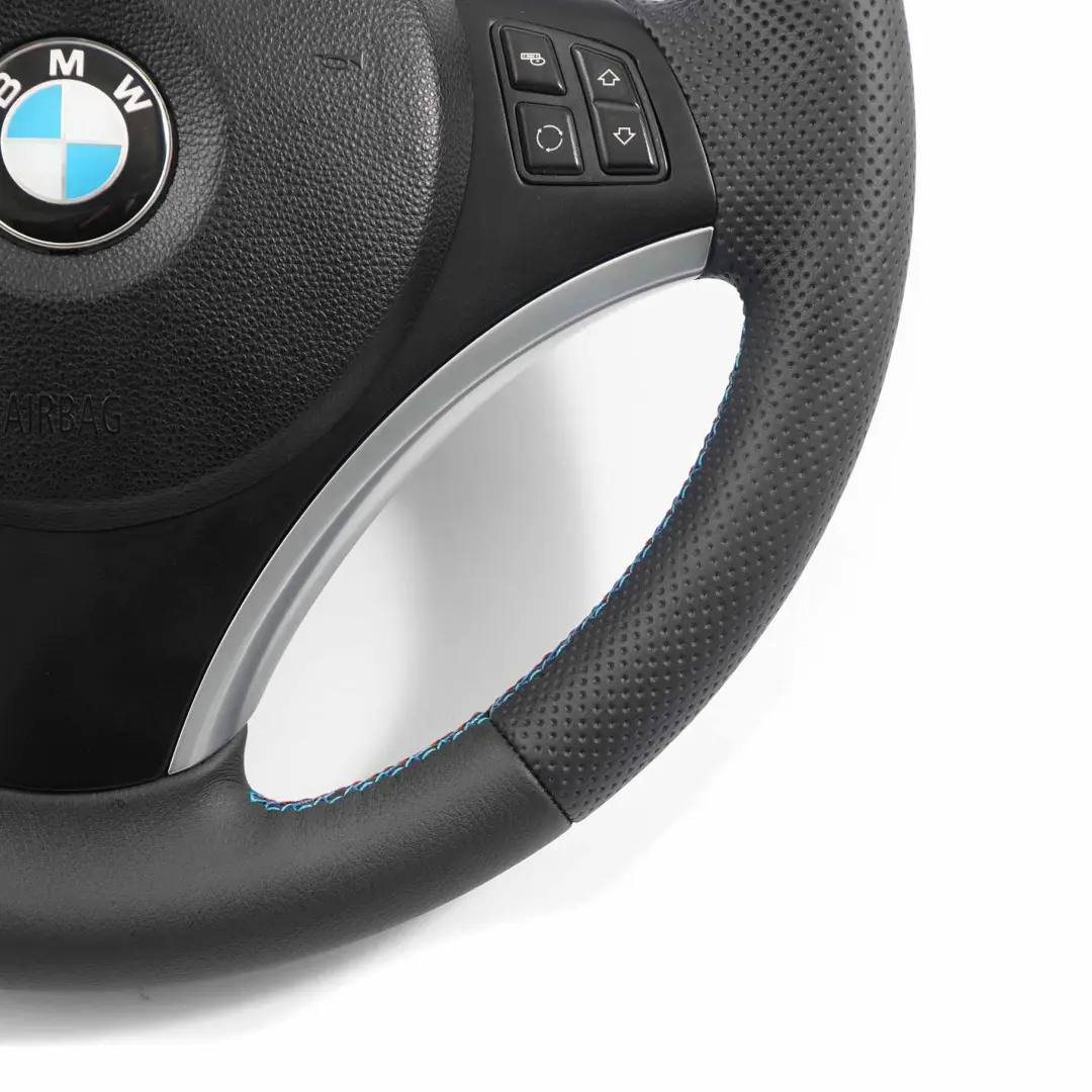 BMW E81 E82 E87 E90 E91 E92 NEW Black Leather M Sport Look Steering Wheel Trim - SKU 6795570-15-SET - Part number 6795570