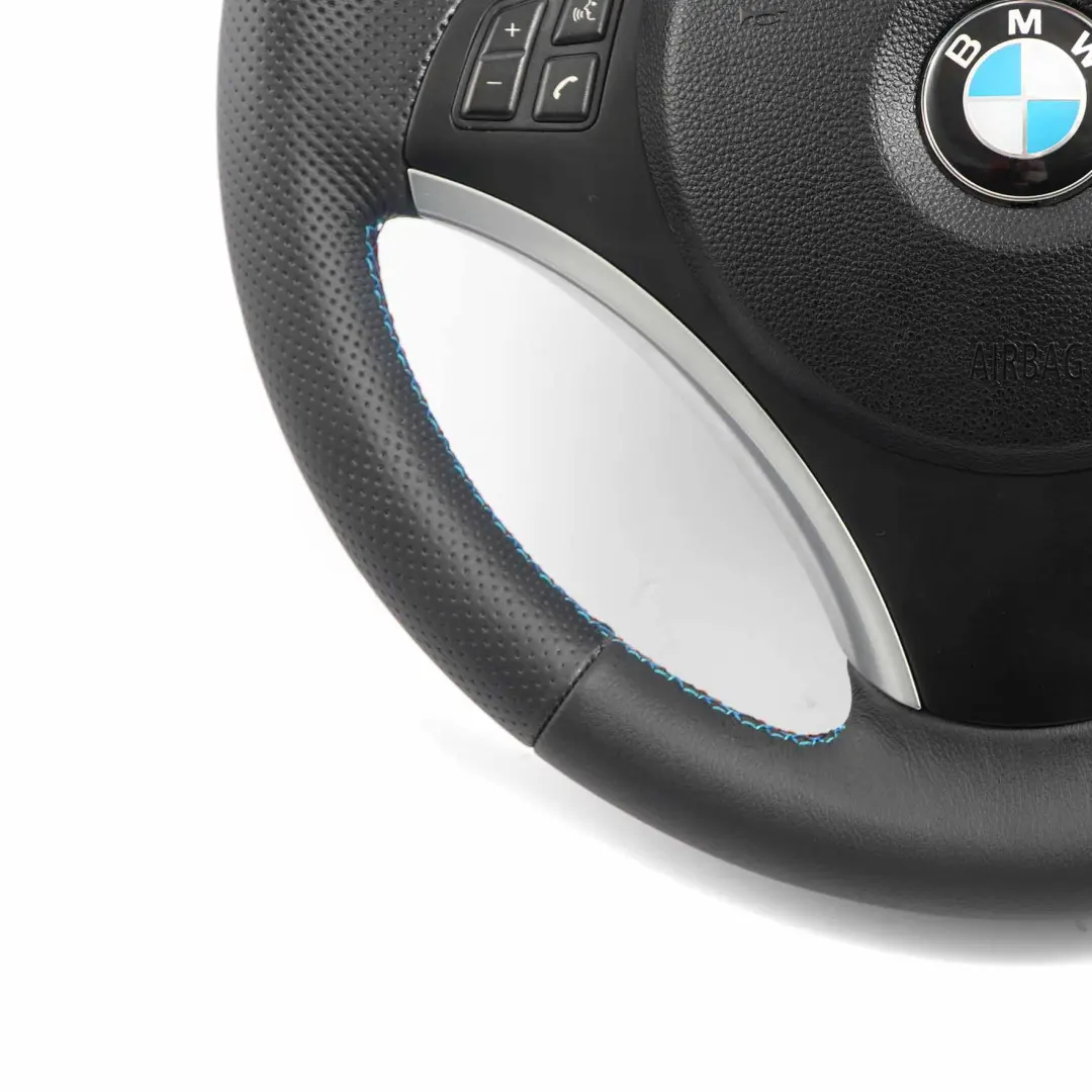 BMW E81 E82 E87 E90 E91 E92 NEW Black Leather M Sport Look Steering Wheel Trim - SKU 6795570-15-SET - Part number 6795570