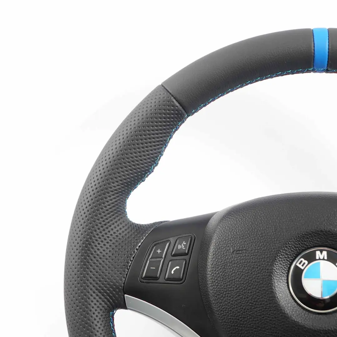 BMW E81 E87 E90 E91 E92 NEU Schwarz Leder wie M-Sport Lenkrad Sportlenkrad - SKU 6795570-15-SET - Teilenummer 6795570