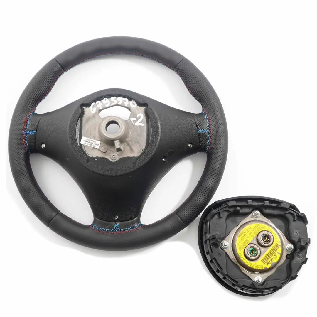 BMW E81 E87 E90 E91 E92 Volant avec NEUF Noir Cuir, M-Sport stylise Airbag - SKU 6795570-2-SET - Numéro de pièce 6795570