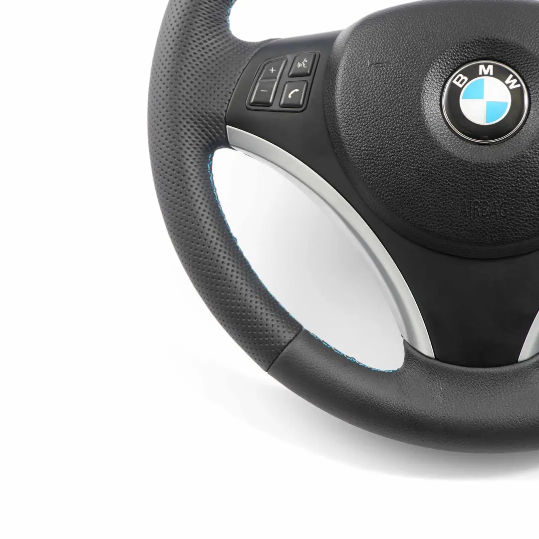 Leather M Sport Look Steering Wheel Trim to BMW E81 E82 E87 E90 E91 E92 NEW Black with Part number 6795570 BMW E81 E82 E87 E90 E91 E92 NEW Black Leather M Sport Look Steering Wheel Trim - SKU 6795570-2-SET - Part number 6795570