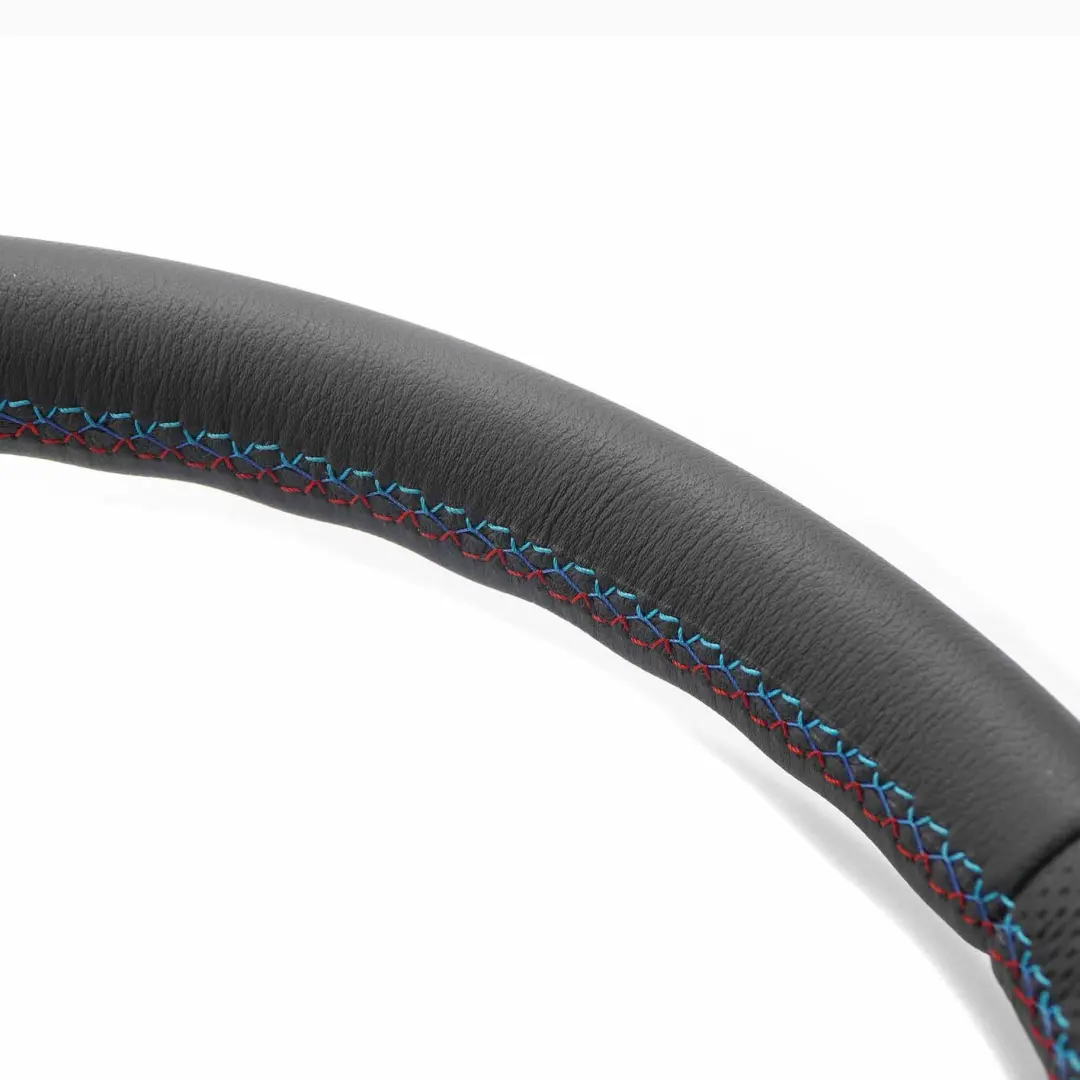 Leather M Sport Look Steering Wheel Trim to BMW E81 E82 E87 E90 E91 E92 NEW Black with Part number 6795570 BMW E81 E82 E87 E90 E91 E92 NEW Black Leather M Sport Look Steering Wheel Trim - SKU 6795570-2-SET - Part number 6795570