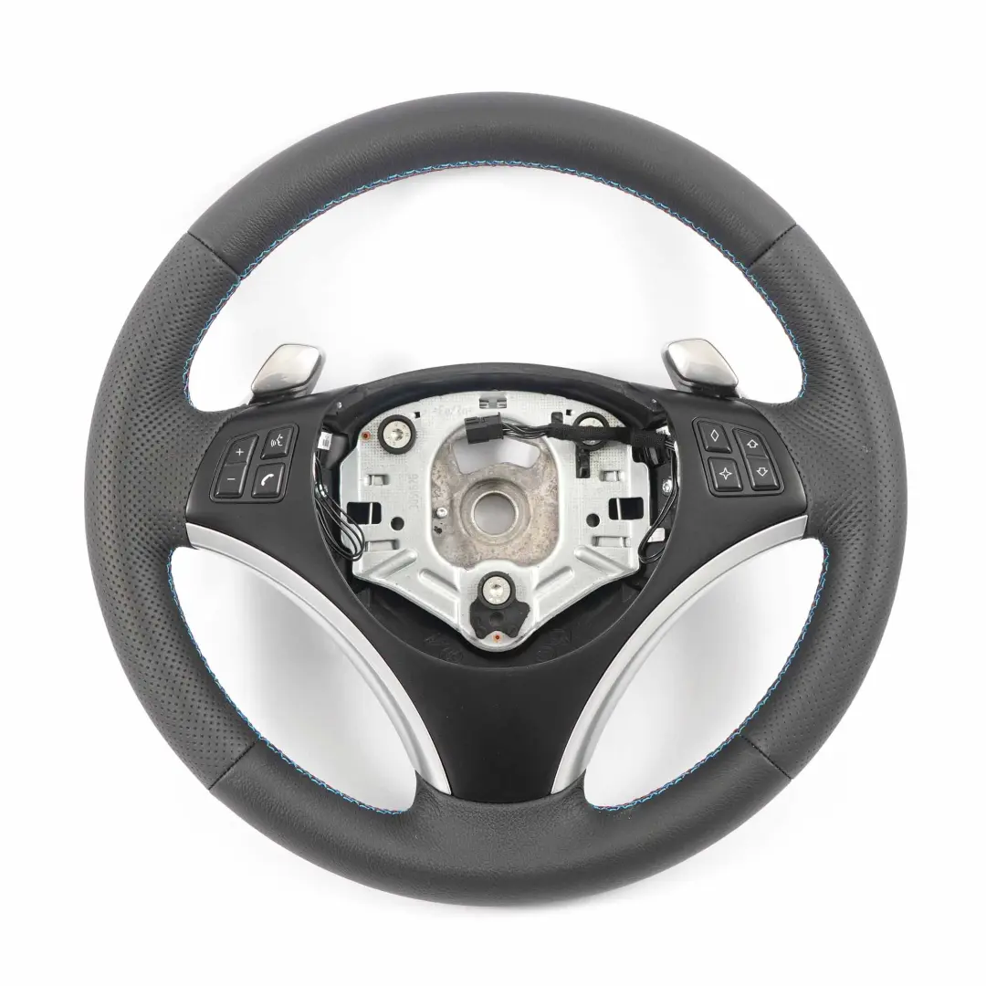 Leather M-Sport Look Steering Wheel Paddle Shift to BMW E87 E90 E91 E92 E93 NEW with Part number 6795572 BMW E87 E90 E91 E92 E93 NEW Leather M-Sport Look Steering Wheel Paddle Shift - SKU 6795572 - Part number 6795572
