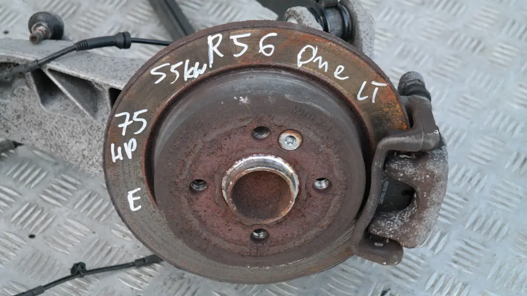 LEFT REAR WHEEL CARRIER LEG BRAKE SUSPENSION HUB N/S to Mini Cooper One R55 R56 R57 with Part number 6795659 Mini Cooper One R55 R56 R57 LEFT REAR WHEEL CARRIER LEG BRAKE SUSPENSION HUB N/S - SKU 6795659-2 - Part number 6795659