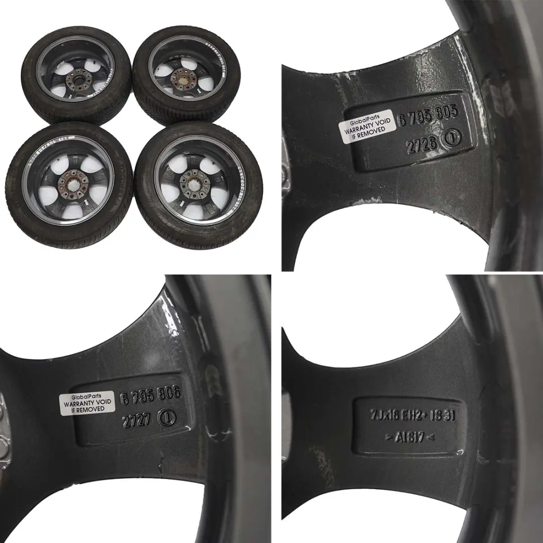 Komplettes 4x Alu Felge Alufelgen Reifen 16" Streamline 306 für BMW E90 E91 F30 F31 mit Teilenummer 6795805/6795806 SET BMW E90 E91 F30 F31 Komplettes 4x Alu Felge Alufelgen Reifen 16" Streamline 306 - SKU 6795805/6795806 SET - Teilenummer 6795805/6795806 SET