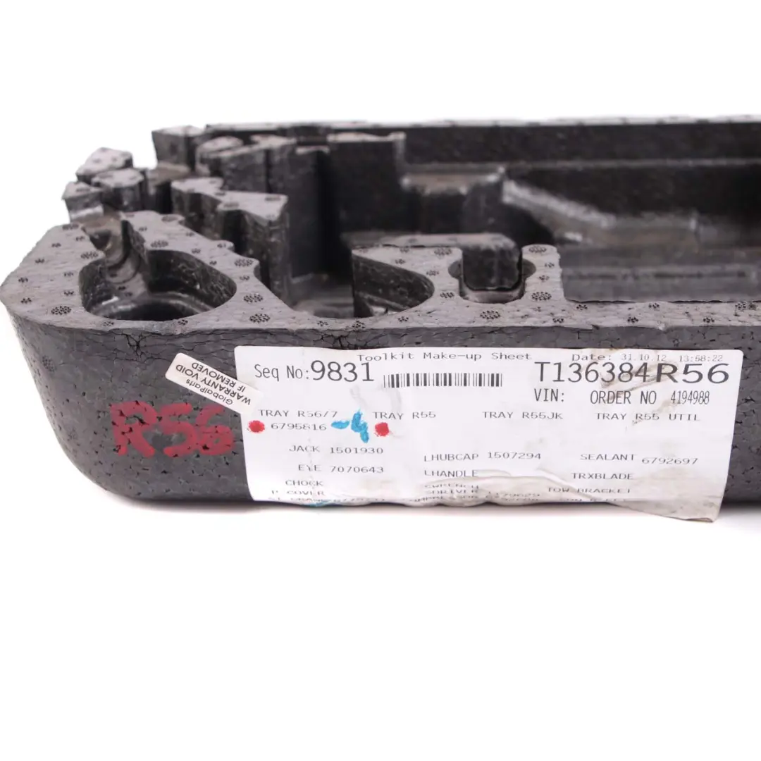 Spare Wheel Tool Storage Tray Mobility System to Mini Cooper One 4 R56 R57 LCI with Part number 6795816 Mini Cooper One 4 R56 R57 LCI Spare Wheel Tool Storage Tray Mobility System - SKU 6795816-4 - Part number 6795816