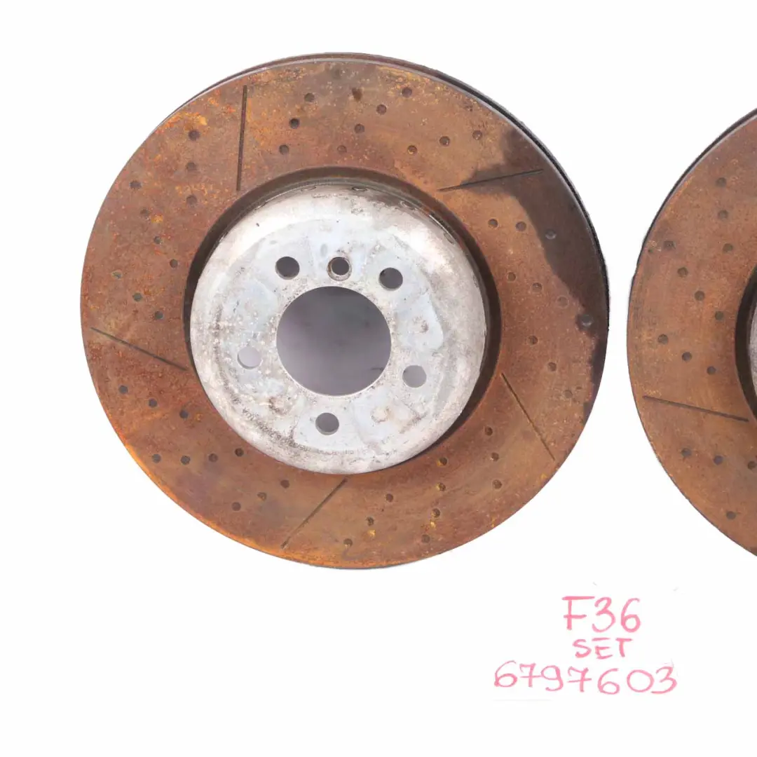  Brake Disc BMW F30 F36 Front Left Right Wheel Ventilated Perforated Set 370X30 - SKU 6797603 - Part number 6797603