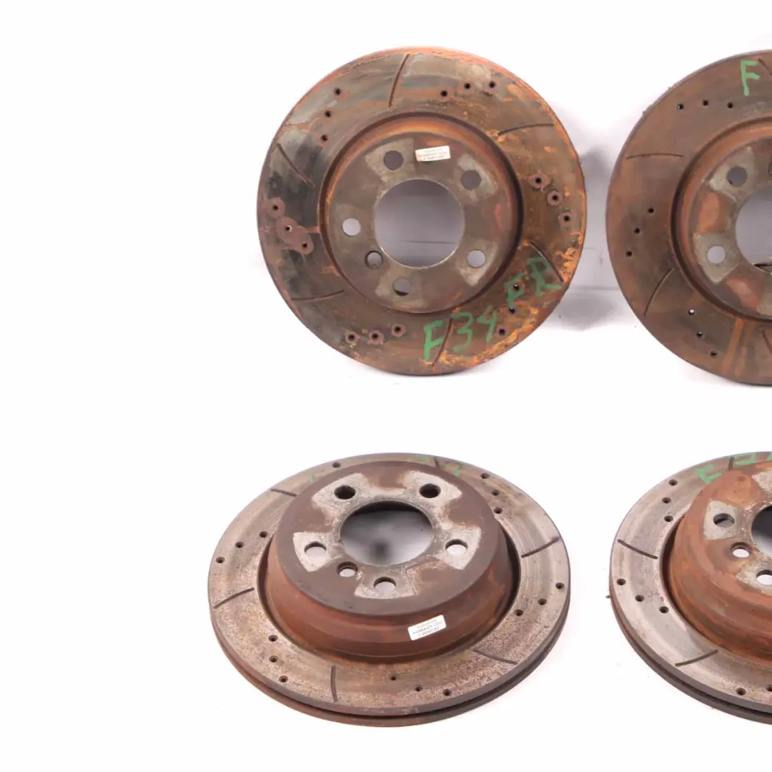 Front Rear Left Right N/O/S Perforated Brake Disc Set to BMW F20 F22 F30 M Sport with Part number 6797605 BMW F20 F22 F30 M Sport Front Rear Left Right N/O/S Perforated Brake Disc Set - SKU 6797605-1 - Part number 6797605