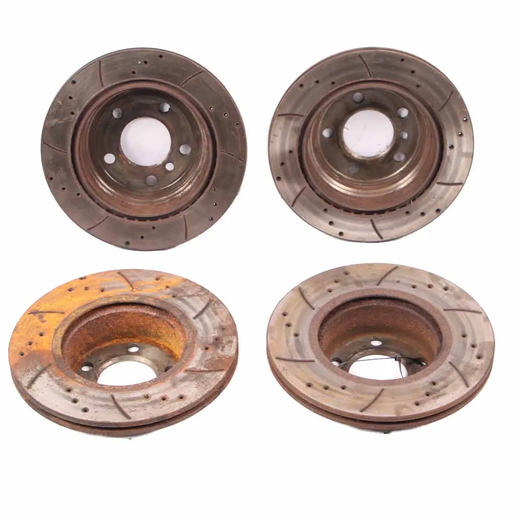 Front Rear Left Right N/O/S Perforated Brake Disc Set to BMW F20 F22 F30 M Sport with Part number 6797605 BMW F20 F22 F30 M Sport Front Rear Left Right N/O/S Perforated Brake Disc Set - SKU 6797605-1 - Part number 6797605