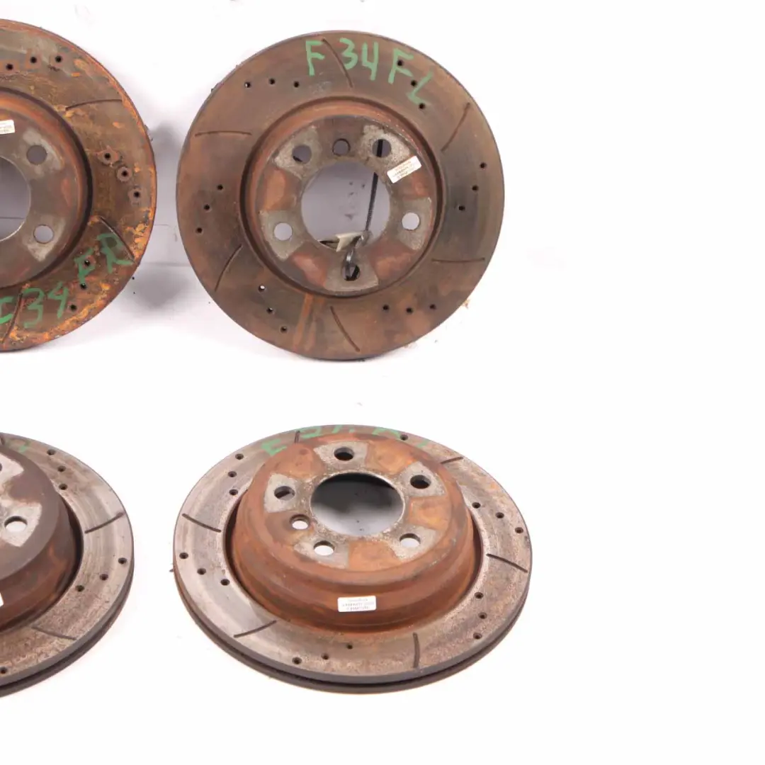 Front Rear Left Right N/O/S Perforated Brake Disc Set to BMW F20 F22 F30 M Sport with Part number 6797605 BMW F20 F22 F30 M Sport Front Rear Left Right N/O/S Perforated Brake Disc Set - SKU 6797605-1 - Part number 6797605